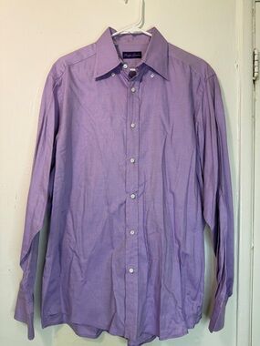 Ralph Lauren Purple Label Lavender Oxford Shirt - Made in Italy Size Large